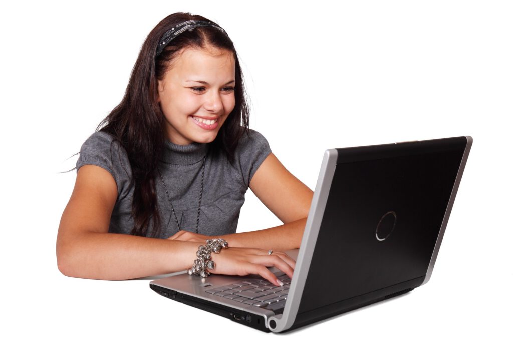 vrouw met laptop