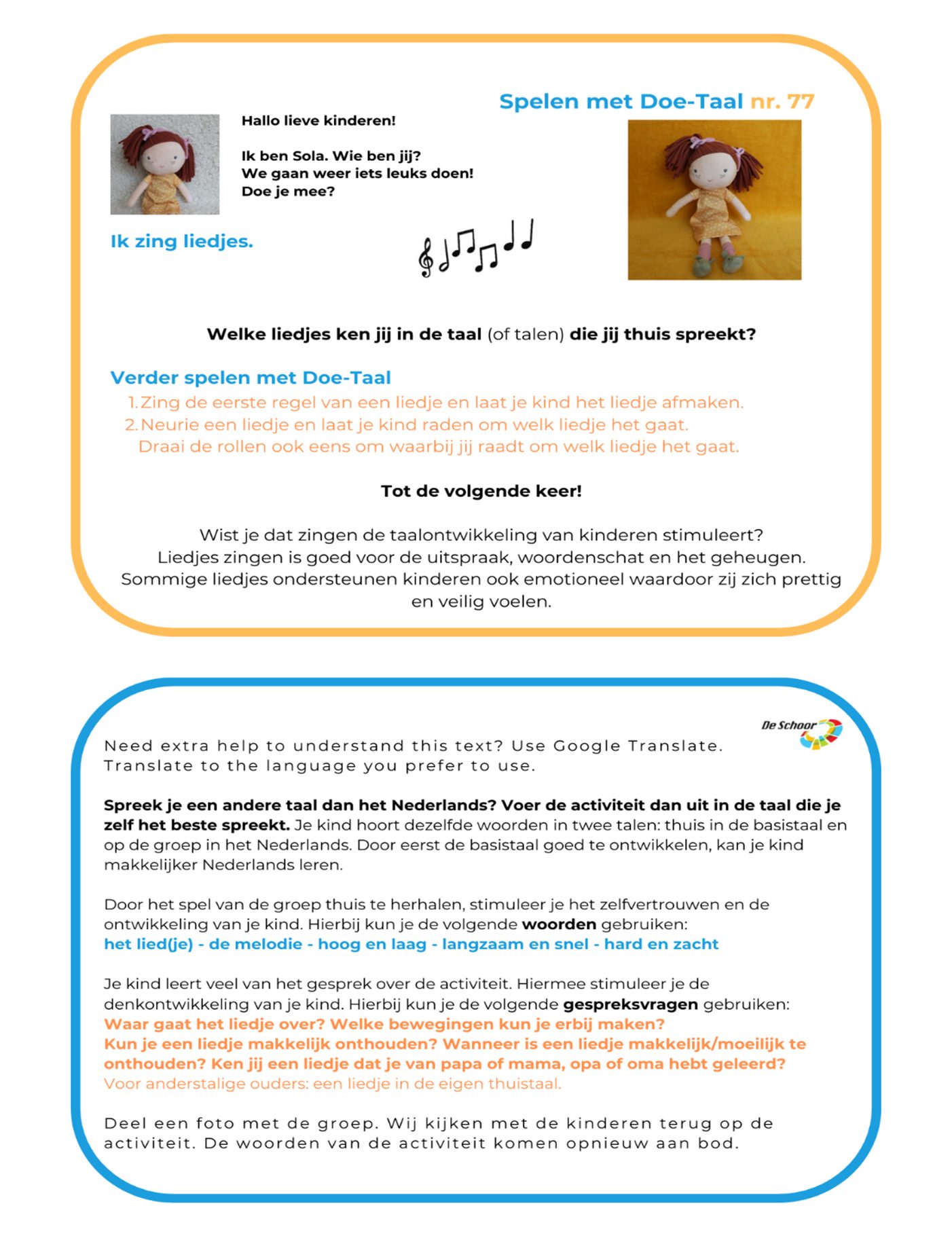 Spelen met doetaal voorbeeld